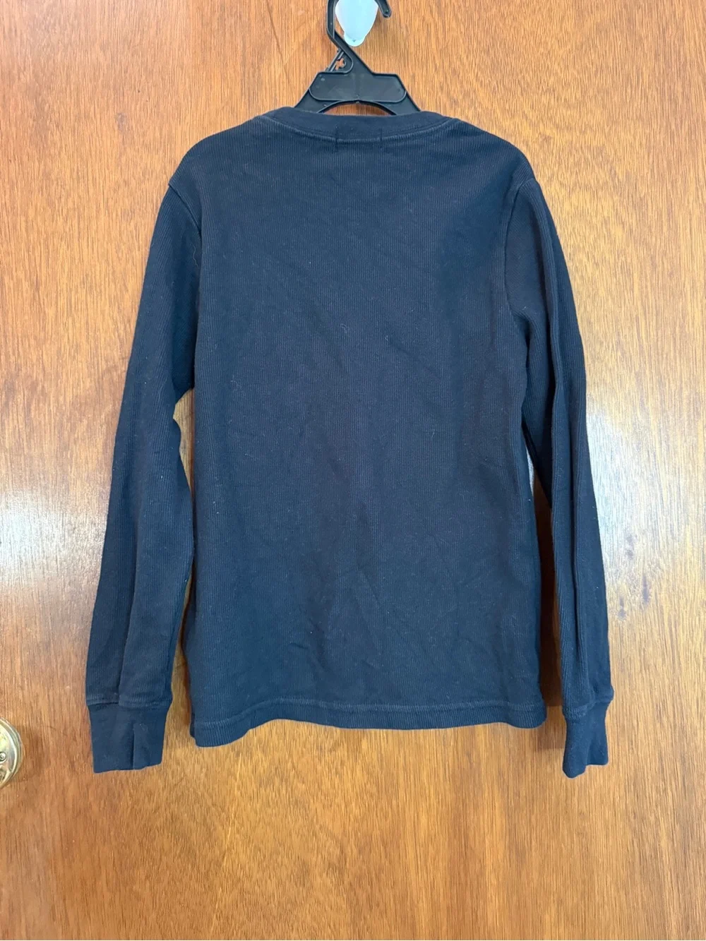 Polo Ralph Lauren Boys Size 7 Navy Waffle Knit Thermal Long Sleeve Shirt